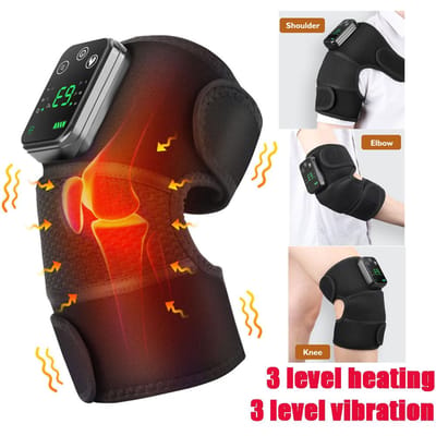 Elektrische Verwarmende Schouderbrace met LED-Display Vibratiemassage voor Gewrichtsverzorging Spierontspanning Ondersteuningsriem red
