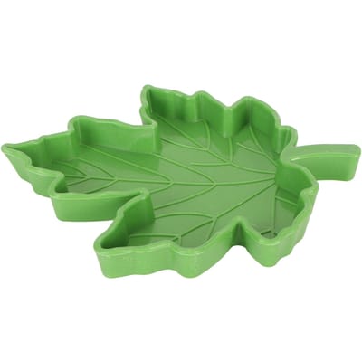 Abreuvoir pour Reptiles en Forme de Feuille d'Érable en Plastique Gamelle d'Alimentation pour Animaux de Compagnie Plateau à Boire pour Geckos Lézards L(for 6.5-9kg) vert