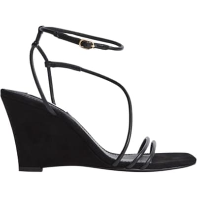 Reiss Kali Wedge-kali Wedge Sue Black Maat: 36 | Sandalen Outlet | Dames | Zwart