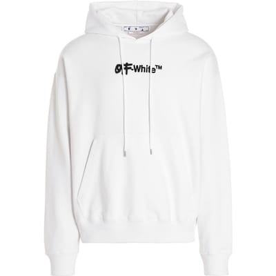 Gebroken witte spray Helvetica Skate Fit witte hoodie