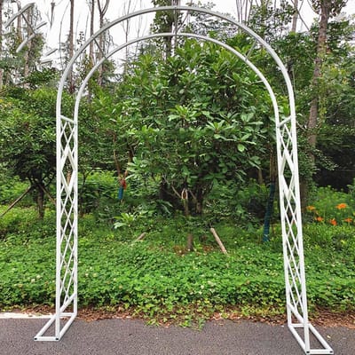 Rozenboog Tuin - Klimplant Ondersteuning - Decoratie Buiten - Poedercoating Afwerking - 160x230cm - Zwart