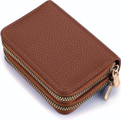 Scoby - Portemonnee - Kleine Wallet - Pasjeshouder - Rits Portemonnee - PU Leer - 11x8CM - Bruin