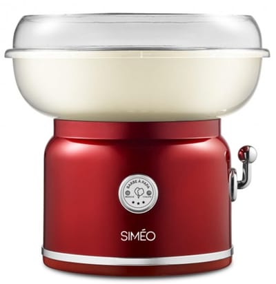 SIMEO Suikerspinmachine FBP450 – Rode Retro Cotton Candy Maker met Kwartsverwarming (voor Suiker & Snoep)