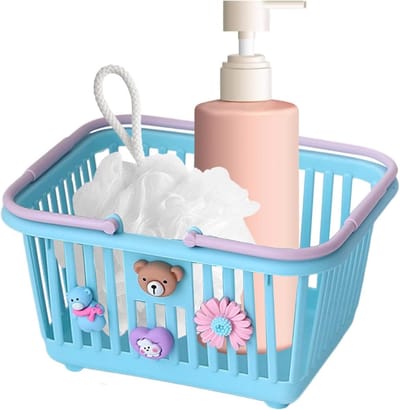 Opbergmand Kinderen - Speelgoedmand Mandje - Actief Spelen - Met Handvat - 20 x 15 x 11 cm - Blauw