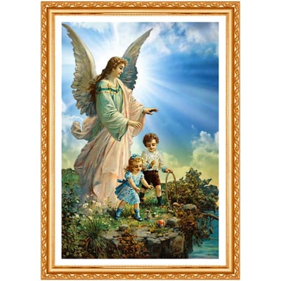 Kai Ping Mei Park Diamond Angel Kinderen Digitale Diamant Schilderij Diamant Ambachten Muurstickers 20X30CM