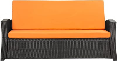 Bankkussen - Zitkussen Tuinbank - Buiten Zitten - Weerbestendig Materiaal - 160 x 60 x 50 cm - Oranje