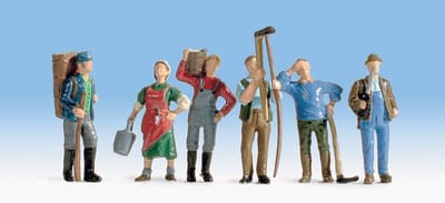 Model Landschap - Miniatuur Decoratie - Modelbouw Scenery - Handgeschilderde Details - Schaal 1:87 - Groen Blauw Rood Grijs