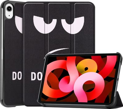 Hoesje Geschikt voor Apple iPad Air 5 (2022) - 10.9 inch - 5e Generatie - M1 - Dun & Stevig - Trifold Bookcase - Hard Cover - Hardcover Book Case - Tablet Hoes - Don't Touch Me