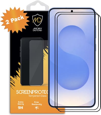 2-Pack MobyDefend Screenprotectors - Geschikt voor Samsung Galaxy S25 Plus (S25+) - Screensavers Met Zwarte Randen - Gehard Glas