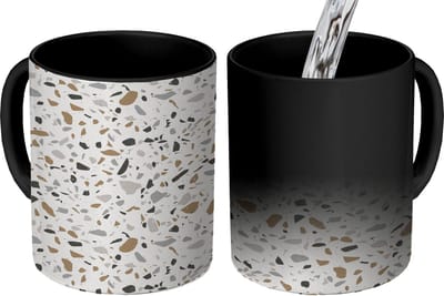Magische Mok - Foto op Warmte Mokken - Koffiemok - Terrazzo - Patroon - Staal - Magic Mok - Beker - 350 ML - Theemok