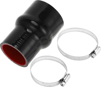 Dailygoods- Koelslang Siliconen - Aansluitslang - Zwart/Rood - Binnendiameter 51/63 mm - Lengte 102 mm - Temperatuurbestendig tot 300 °C
