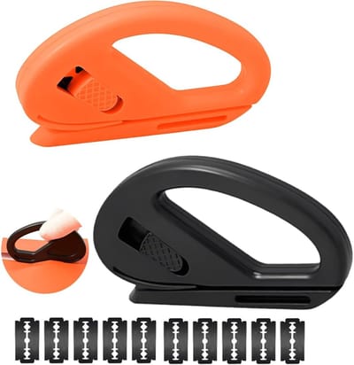 Papier Snijder Set - Inpakpapier Hulpmiddel - Cadeaus Versieren - Dubbele Snijranden - Compact Formaat - Oranje