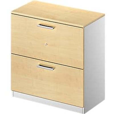 Schäfer Shop Genius archiefkast TETRIS SOLID, 2 OH, B 800 mm, afsluitbaar, met afdekplaat, ahorn decor/blank aluminium
