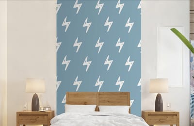 Behang - Fotobehang Jongens - Patronen - Kinderen - Bliksem - Breedte 150 cm x hoogte 240 cm