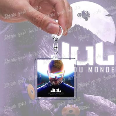 Rappeur Français Jul Musique Porte-clés Accessoires Sac Sac Charms Jul La Zone En Personne Porte-clés Fans Amis Cadeau gray