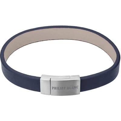 Echt leer en roestvrij stalen armband Philipp Blanc Anton
