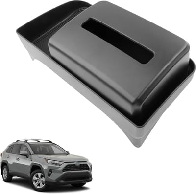 Dailygoods - Opbergdoos voor middenconsole, compatibel met Toyota RAV4 2019-2025, RAV4 instrumentenbord, handschoenenvak met zakdoeken, organizer, RAV4-organizer met antislipmat, zwart