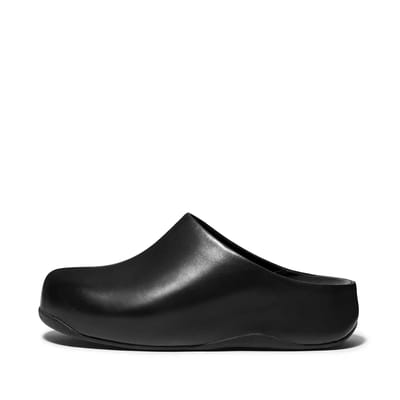 FitFlop Shuv Leren Pantoffels/Sloffen ZWART - Maat 37