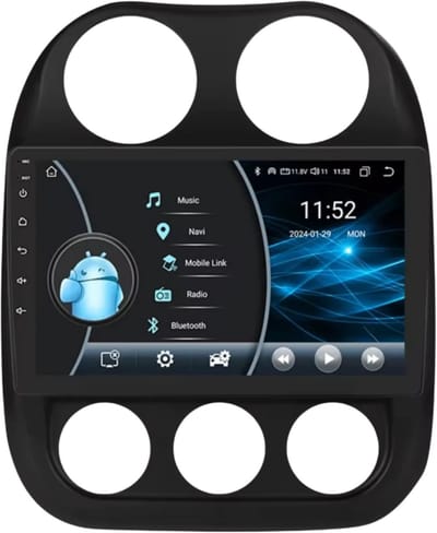 Autoradio met bluetooth - Carplay - Voor Jeep Compass & Patriot (2011-2017) - Geschikt voor Apple en Android - Stereo - Navigatie - Navigatiesysteem auto - 2GB 32GB