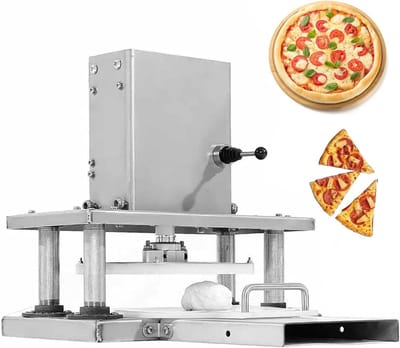 Deegpersmachine - Deegroller Tortilla - Bakken Maken - Elektrische Motor - 22cm Diameter - Zilver