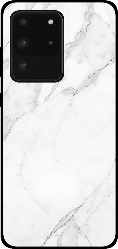 Smartphonica Telefoonhoesje voor Samsung Galaxy S20 Ultra met marmer opdruk - TPU backcover case marble design - Wit geschikt voor Samsung Galaxy S20 Ultra
