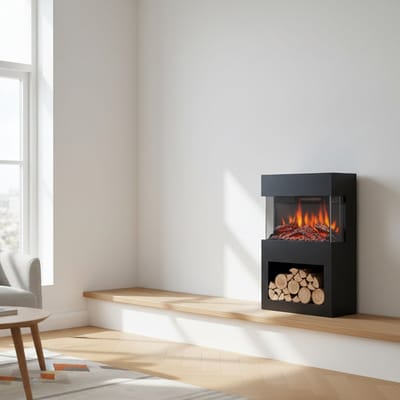 Elektrische Haard LUXOR – Vrijstaande - 7x75 cm - Zwart - LUXOR – Vrijstaande Elektrische Houtkachel - Medahomestore