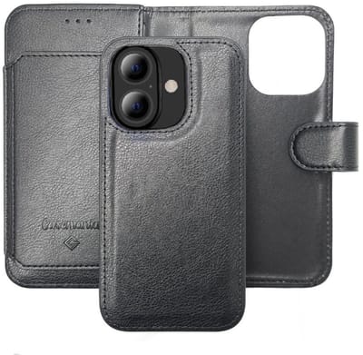 Casemania - Bookcase 2-in-1 Hoesje met 6 Pasjes – iPhone 16 Plus - Zwart