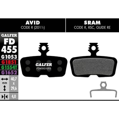 Standaard motorremblok Galfer G1053 Avid Code R 2011 - Guide Re