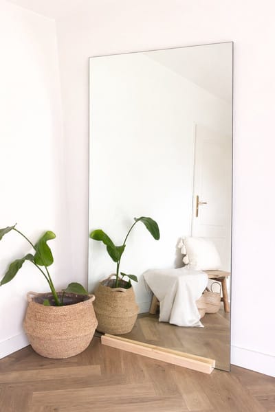 Nordic Style® Rechthoekige spiegel 215x110cm - Frameloos - Scandinavische Spiegels - Vierkant - Zonder lijst - Randloos - Frameloos - Pas spiegel - Staande spiegel - Kleedkamer spiegel - Pas