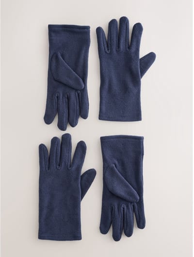 Next - Dames - 2 paar fleece handschoenen - Blauw