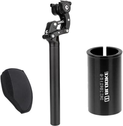 Fiets Zadelpen - Schokdemper - Comfortabel Fietsen - Vier-stang Ophanging - 365 mm Lengte - Zwart