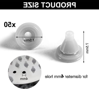Vervangende Siliconen Nozzles voor Douchekop - 50 Stuks, Universele Spuitmond voor 4mm Gatdiameter, Geschikt voor RVS Regenkop