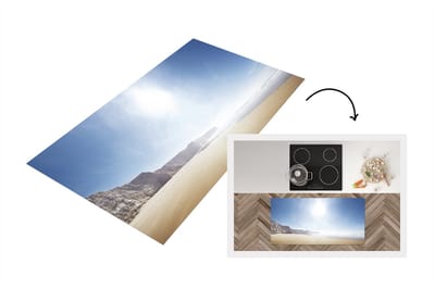Keukenloper - Loper keuken - Strand - Stenen - Zon - 120x60 cm - Keukenloper vinyl
