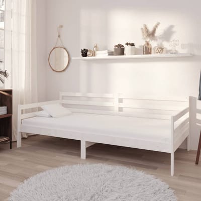 vidaXL - Slaapbank - met - matras - massief - grenenhout - wit - 90x200 - cm