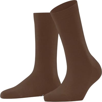 FALKE Family eenkleurig katoen sokken dames bruin - maat 35-38