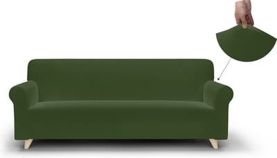 La'Moussawi ® Bielastische Donkergroene Bankhoes voor Driezitsbanken van Polyester