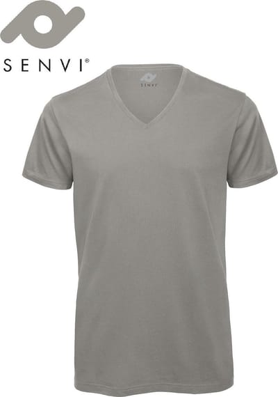 Senvi V-hals T-shirt 5 Pack 100% Katoen (Biologisch) Grijs - XL