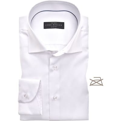 John Miller Overhemd Slim Uni Non Iron Wit / male