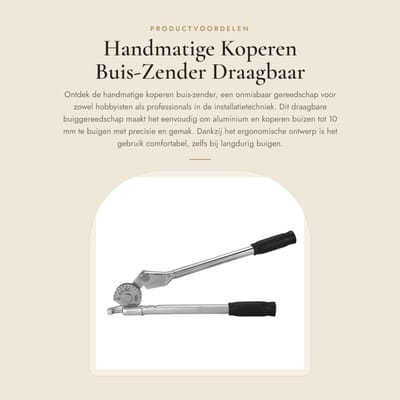 Dailygoods- Buiggereedschap 180 Graden Hefboom - Draagbaar - Voor Aluminium/Koperen Buizen - Hoogwaardig Staal - Lengte 10 mm - Gewicht 23 g - Buisbuiger