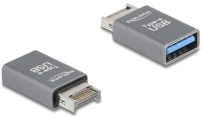 Delock Adapter USB 10 Gbps Type-E Key A male to USB Type-A female metal