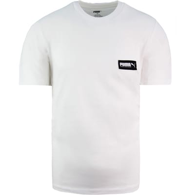 Puma Relaxed Fit Logo Tee Korte Mouw Crew Hals Heren Wit T-Shirt 582687 02