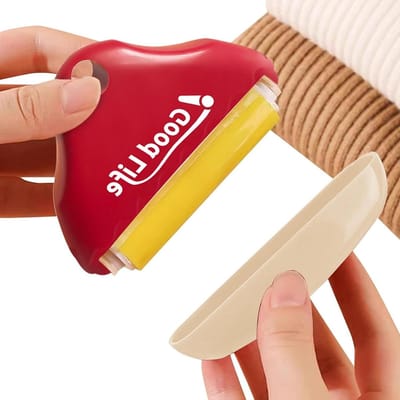 Wasbare pluizenroller - Haarverwijderaar kleding - Huisdierhaar verwijderen - Herbruikbaar en wasbaar - Reisformaat - Rood