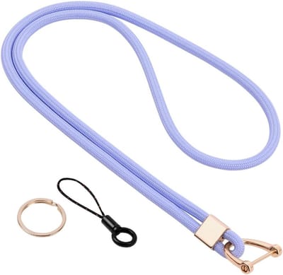 Lanyard Nekband met Metalen Sleutelhangers en Afneembare Telefoonring voor ID Badge en Sleutels - Paars, Ideaal voor Werk en Evenementen