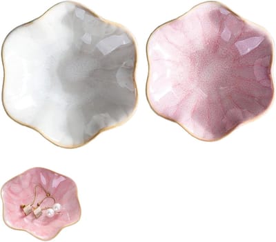Set van 2 keramische sieraden schalen voor oorbellen, ringen en kettingen - Perfect als cadeau voor vrouwen