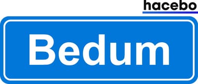 Hacebo - Plaatsnaam Sticker - 29x10 CM - Bedum sticker - Verkeersborden sticker - grappige cadeaus - Bedum