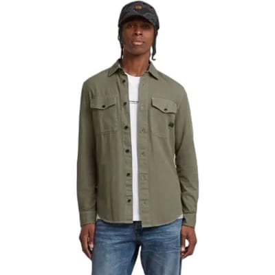 G-STAR Marine Slim Shirt l\s Heren Overhemd - shamrock gd
