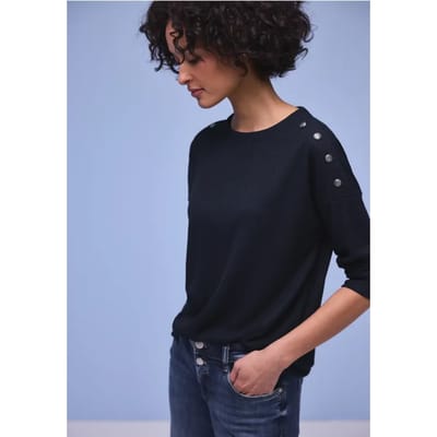 Shirt met knoopdetail