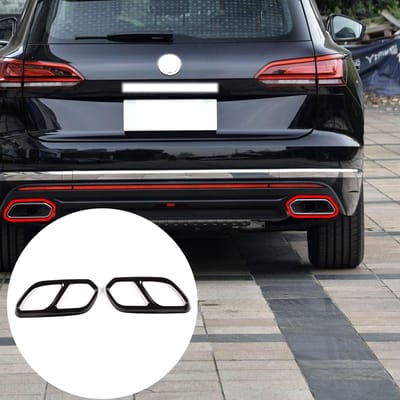 Volkswagen Touareg 2019-2021 Accessoires voor Buiten - Decoratieve Uitlaatpijp Beschermkap Set van 2 Stuks, Zwart, Uitlaatbescherming en Trim