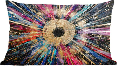Sierkussens - Kussentjes Woonkamer - 60x40 cm - Explosie - Goud - Kleurrijk - Abstract