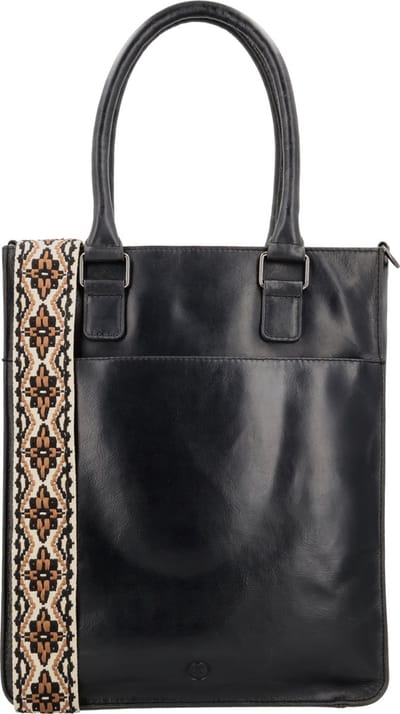Hide & Stitches Next Navajo Shopper - Schoudertas - Schouderband - Leer - Leren Dames Tas - Zwart